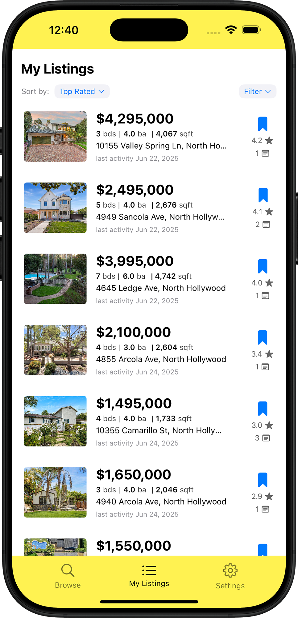 Listing Vibes App