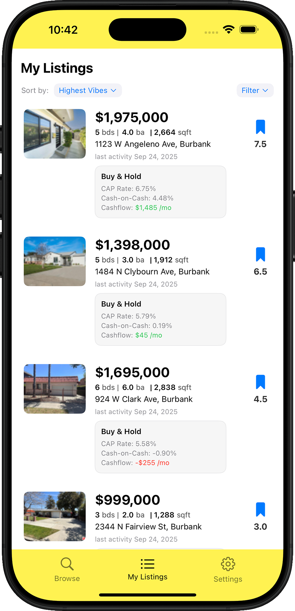 Listing Vibes App